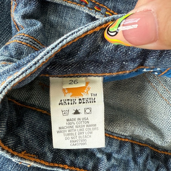 Antik Denim Dark Blue Jeans with Bold Orange Accents 1960, 1970 style - Picture 9 of 9